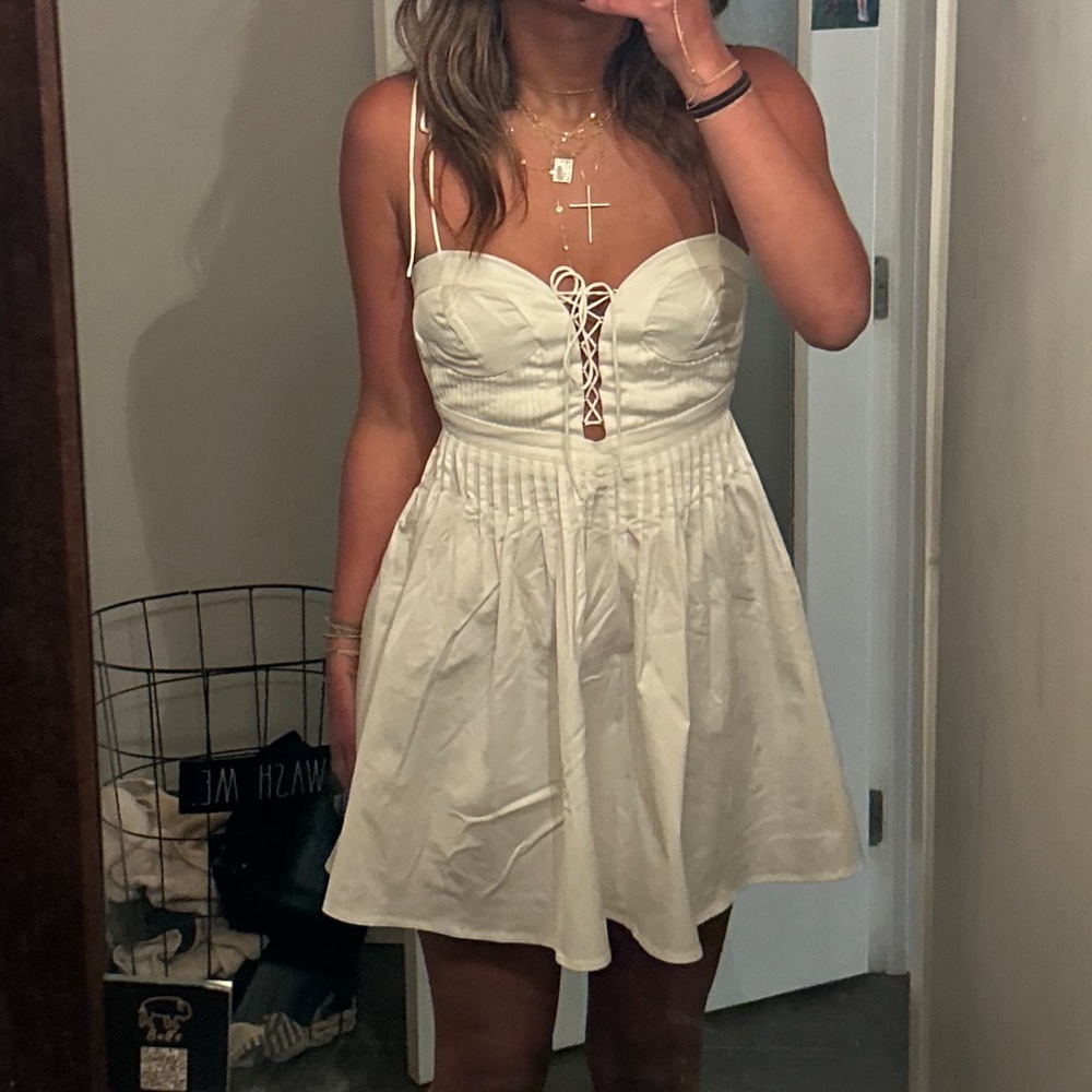 For love and lemons white mini dress